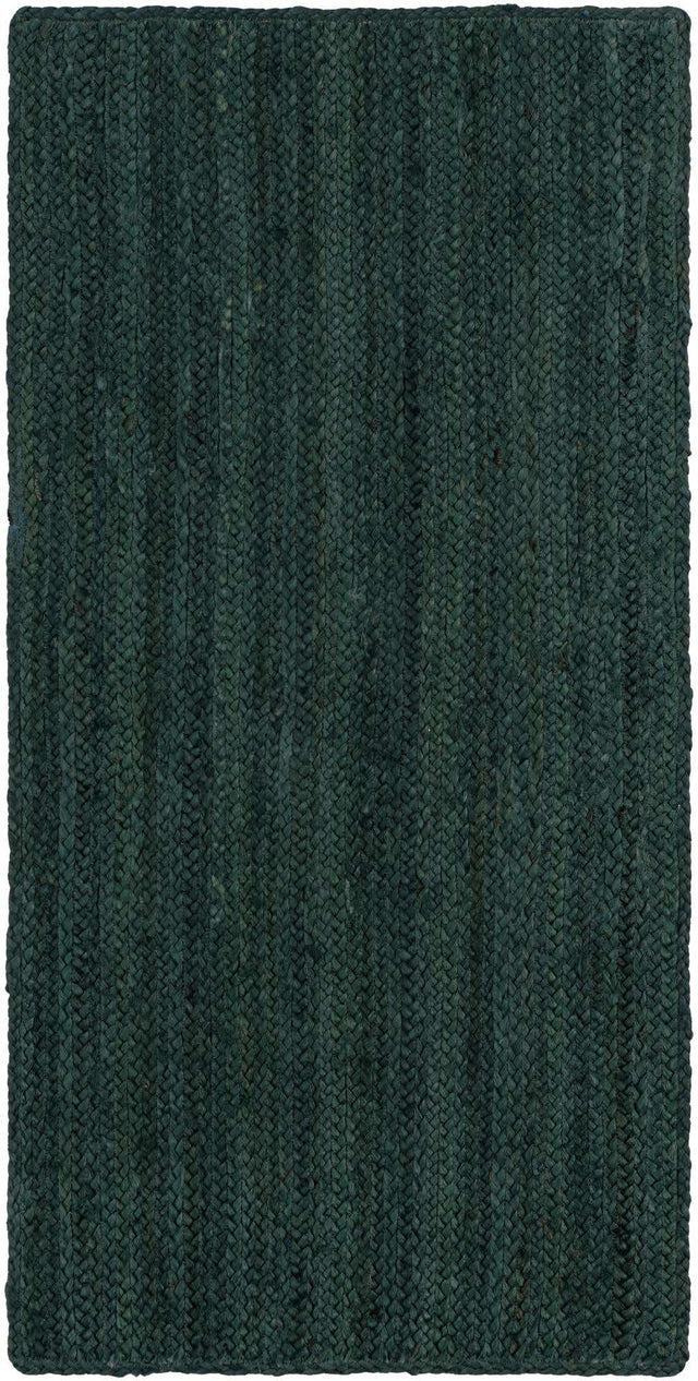 Green 2' x 4' 1 Braided Jute Runner Rug