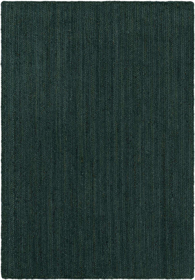 Green 4' 1 x 6' 1 Braided Jute Rectangle Rug