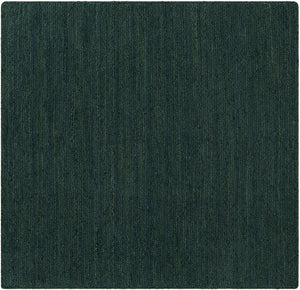 Green 5' 3 x 5' 3 Braided Jute Square Rug