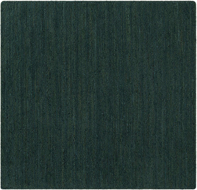 Green 5' 3 x 5' 3 Braided Jute Square Rug