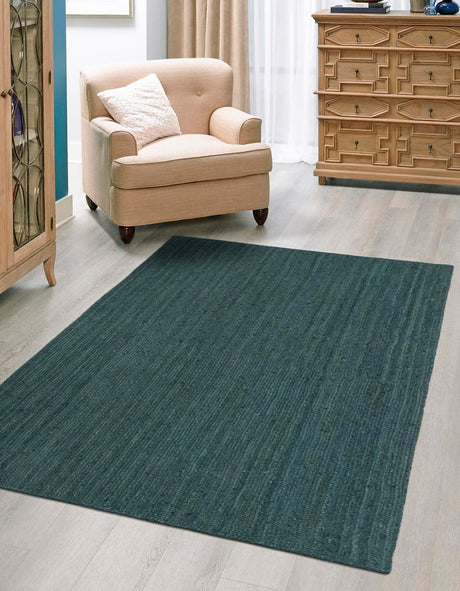 Green 2' 2 x 3' 1 Braided Jute Rectangle Rug
