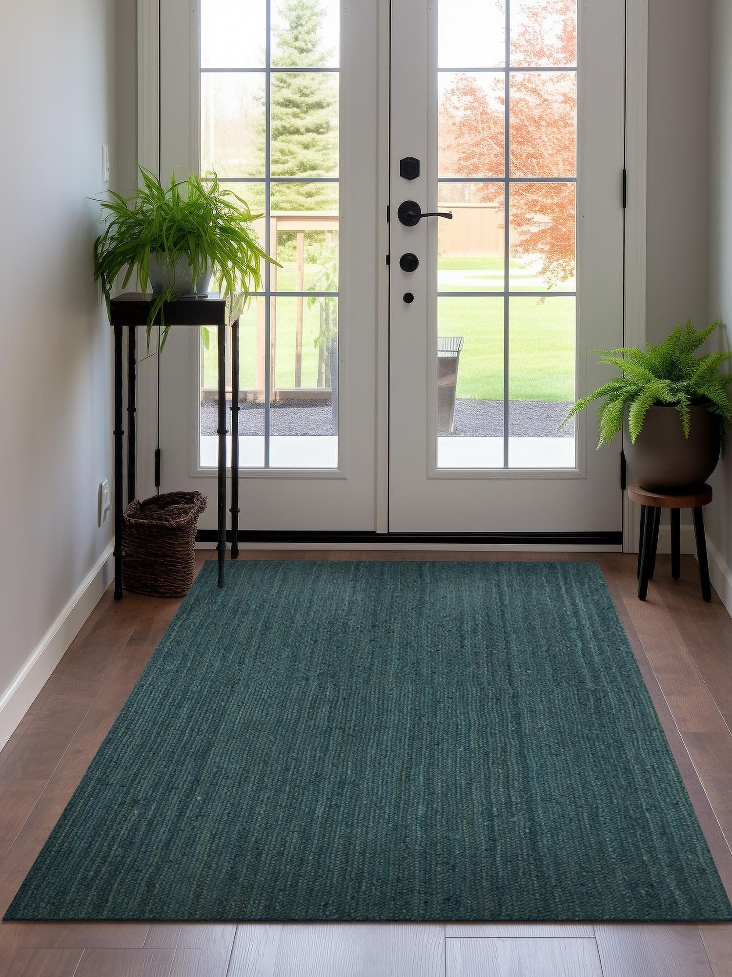 Green 4' 1 x 6' 1 Braided Jute Rectangle Area Rug 100% Jute Hand Braided Natural Eco-Friendly Boho Style Carpet for Living Rooms Dining Office Space Dorms for Sale at Rug Engine