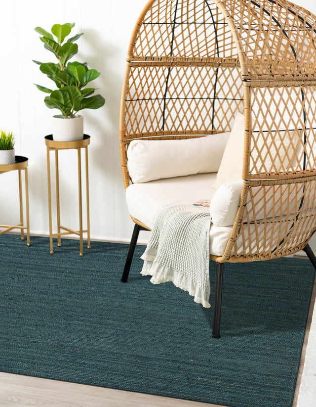 Green 8' x 10' Braided Jute Rectangle Rug