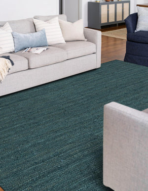 Green 8' x 10' Braided Jute Rectangle Rug