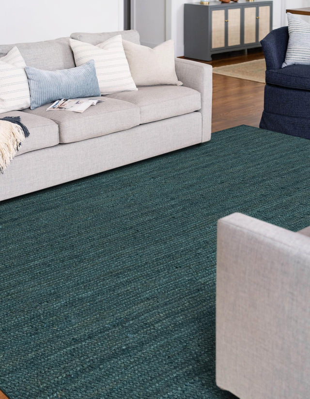 Green 8' x 10' Braided Jute Rectangle Rug