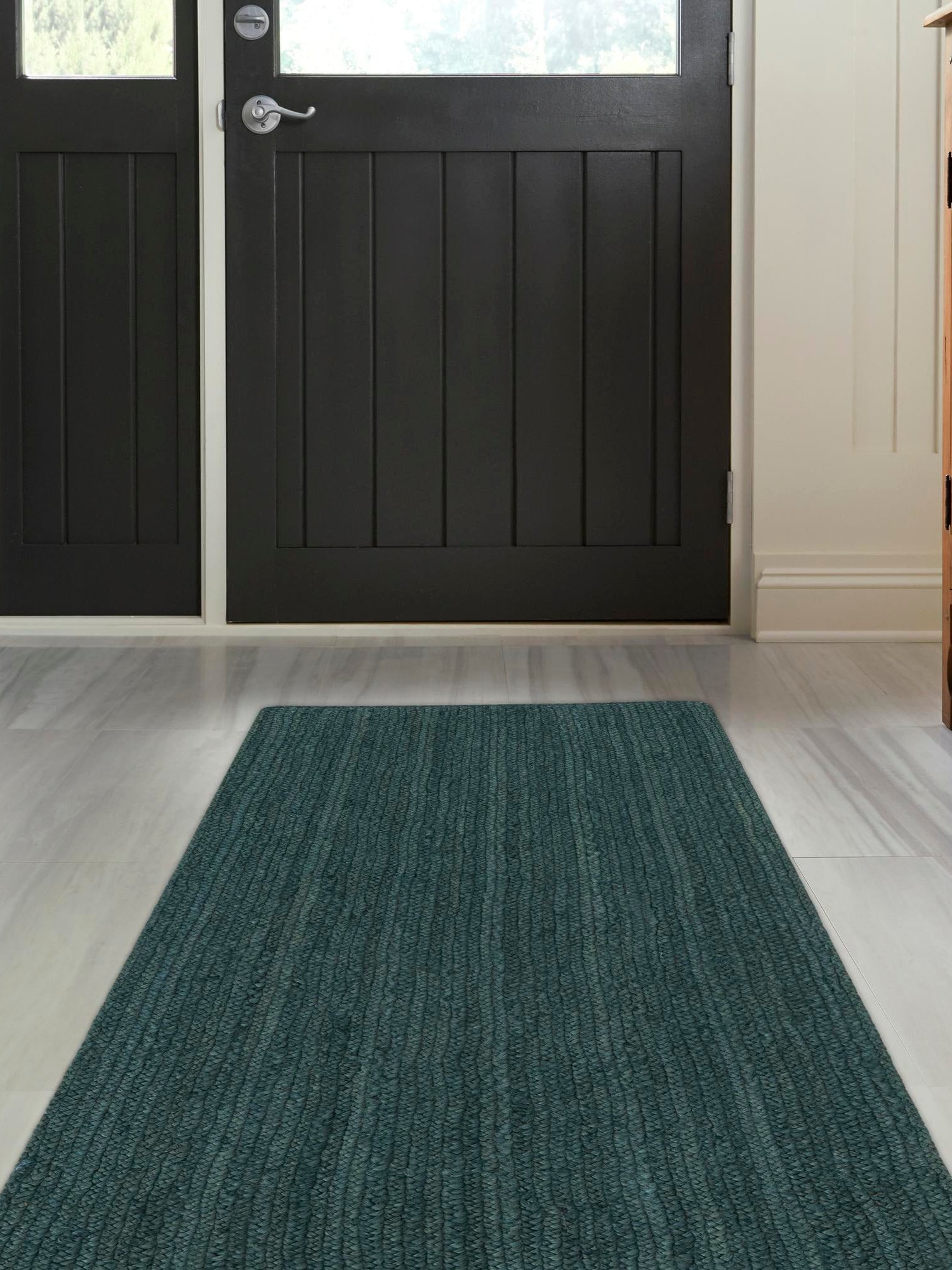 Green 2' x 4' 1 Braided Jute Runner Area Rug 100% Jute Hand Braided Natural Eco-Friendly Boho Style Carpet for Living Rooms Dining Office Space Dorms for Sale at Rug Engine