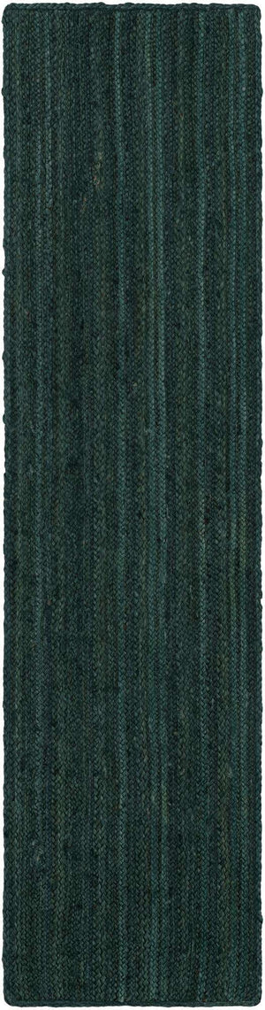 Green 2' x 8' Braided Jute Runner Rug