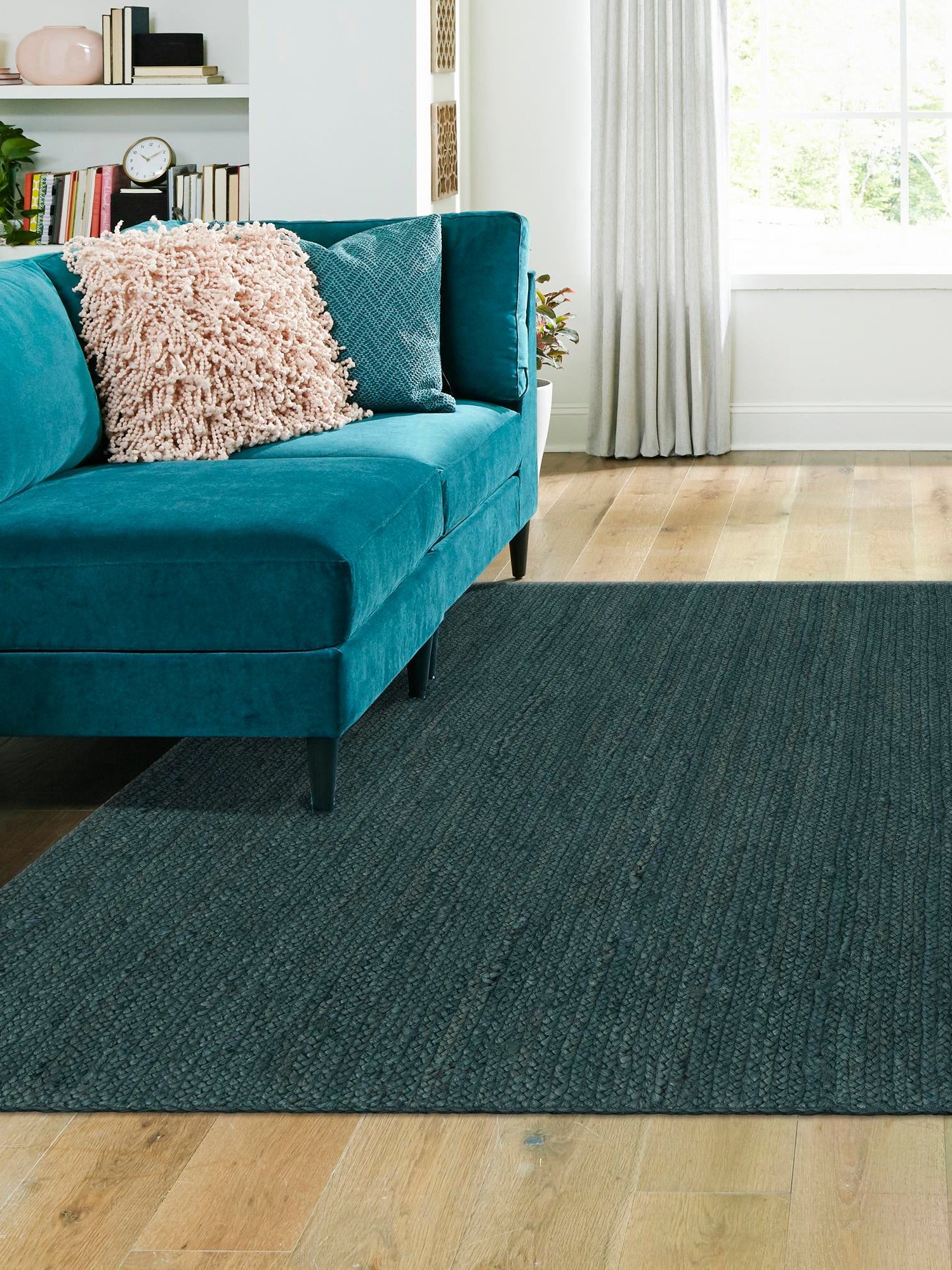 Green 10' x 10' Braided Jute Square Area Rug 100% Jute Hand Braided Natural Eco-Friendly Boho Style Carpet for Living Rooms Dining Office Space Dorms for Sale at Rug Engine