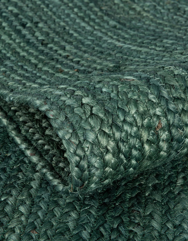 Green 10' x 10' Braided Jute Square Rug