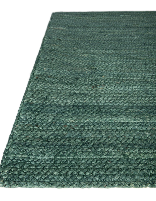 Green 10' x 10' Braided Jute Square Rug