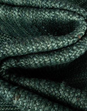 Green 10' x 10' Braided Jute Square Rug