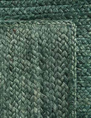 Green 10' x 10' Braided Jute Square Rug