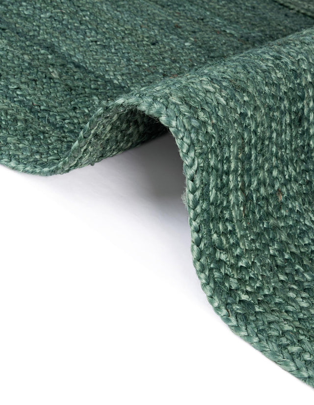 Green 10' x 10' Braided Jute Square Rug