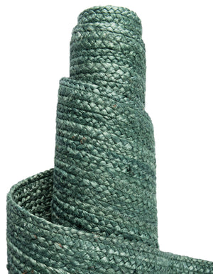 Green 10' x 10' Braided Jute Square Rug