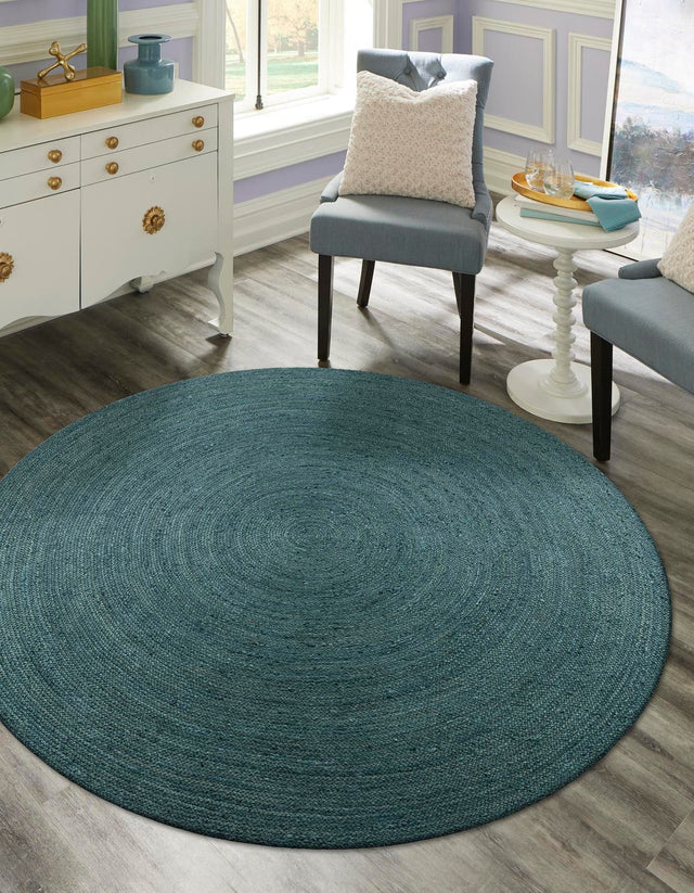 Green 10' x 10' Braided Jute Round Area Rug 100% Jute Hand Braided Natural Eco-Friendly Boho Style Carpet for Living Rooms Dining Office Space Dorms for Sale at Rug Engine