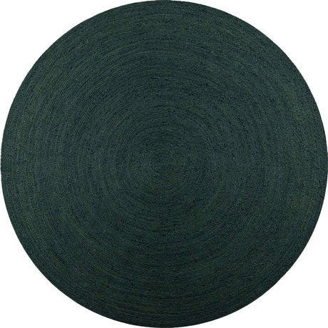 Green 10' x 10' Braided Jute Round Rug