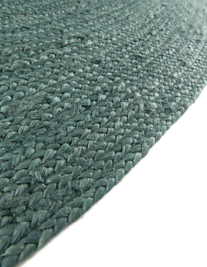 Green 2' 2 x 3' 1 Braided Jute Oval Rug