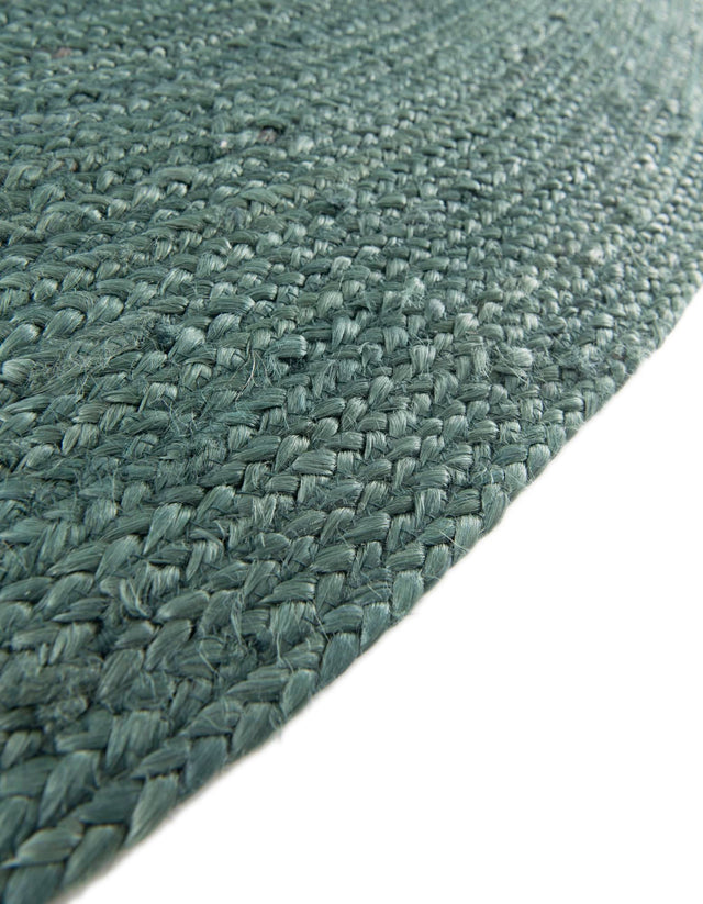 Green 2' 2 x 3' 1 Braided Jute Oval Rug