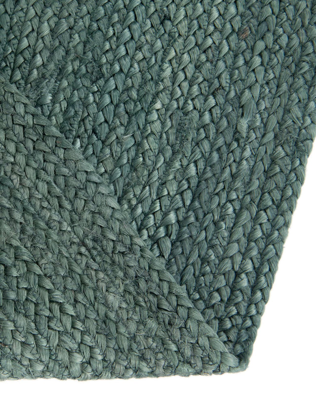 Green 2' 2 x 3' 1 Braided Jute Oval Rug