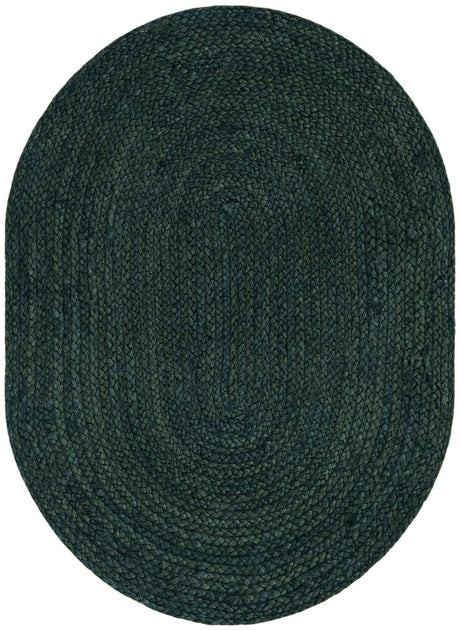 Green 2' 2 x 3' 1 Braided Jute Oval Rug