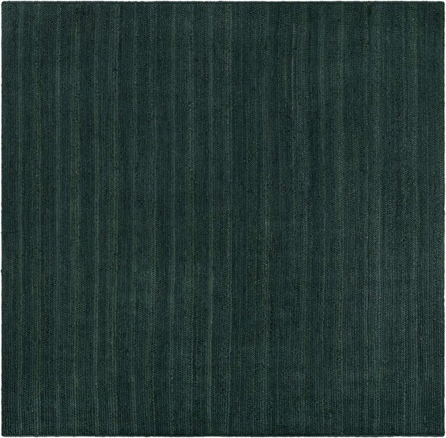 Green 10' x 10' Braided Jute Square Rug