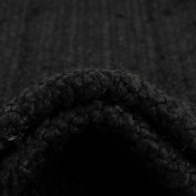 Black 10' x 10' Braided Jute Round Rug