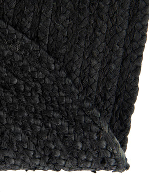 Black 10' x 10' Braided Jute Round Rug