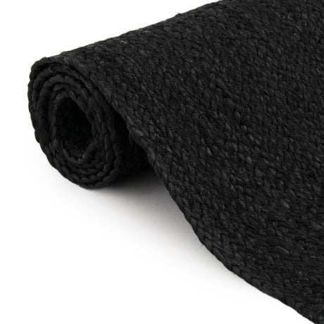 Black 10' x 10' Braided Jute Round Area Rug 100% Jute Hand Braided Natural Eco-Friendly Boho Style Carpet for Living Rooms Dining Office Space Dorms for Sale at Rug Engine