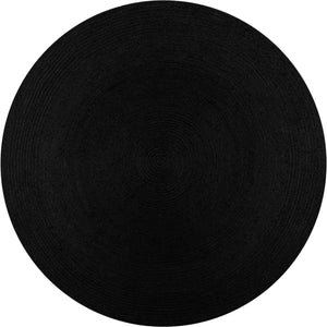 Black 10' x 10' Braided Jute Round Rug