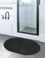 Black 2' 2 x 3' 1 Braided Jute Oval Rug