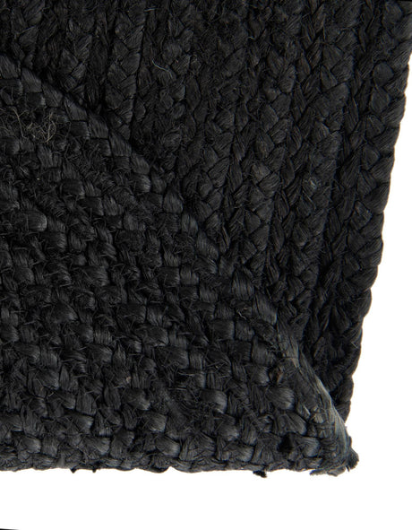 Black 2' 2 x 3' 1 Braided Jute Oval Area Rug 100% Jute Hand Braided Natural Eco-Friendly Boho Style Carpet for Living Rooms Dining Office Space Dorms for Sale at Rug Engine