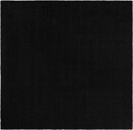 Black 10' x 10' Braided Jute Square Rug