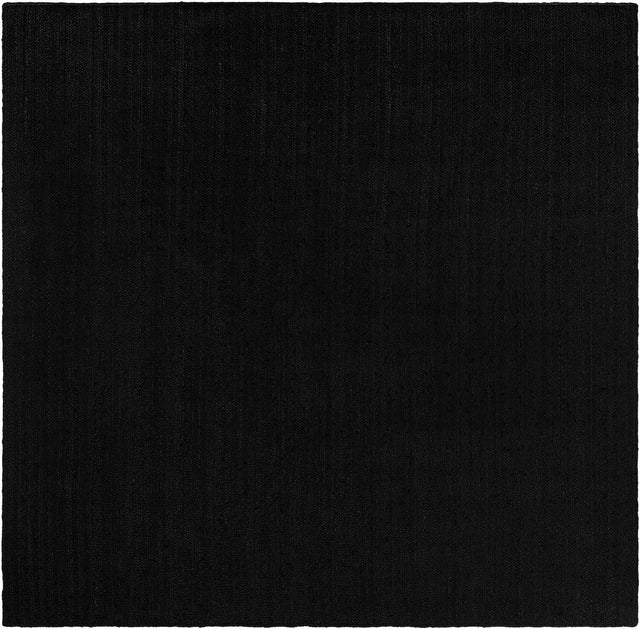 Black 10' x 10' Braided Jute Square Rug