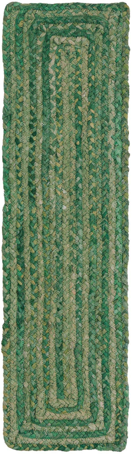 Green 1' 2 x 4' 1 Braided Chindi Table Runner