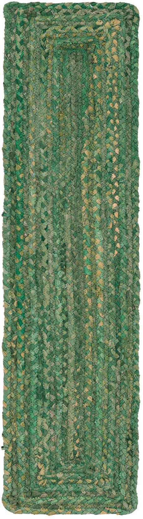 Green 1' 2 x 5' 1 Braided Chindi Table Runner