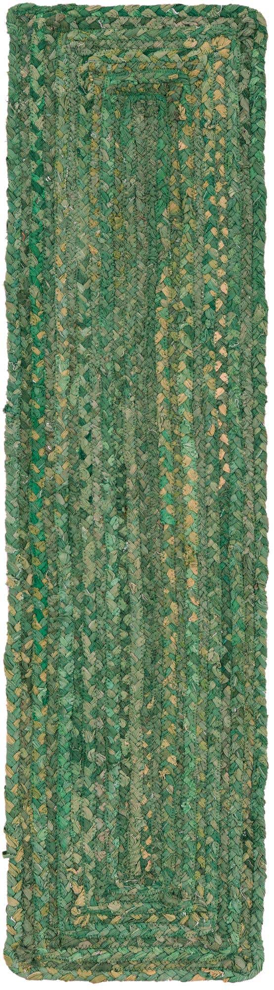 Green 1' 2 x 5' 1 Braided Chindi Table Runner