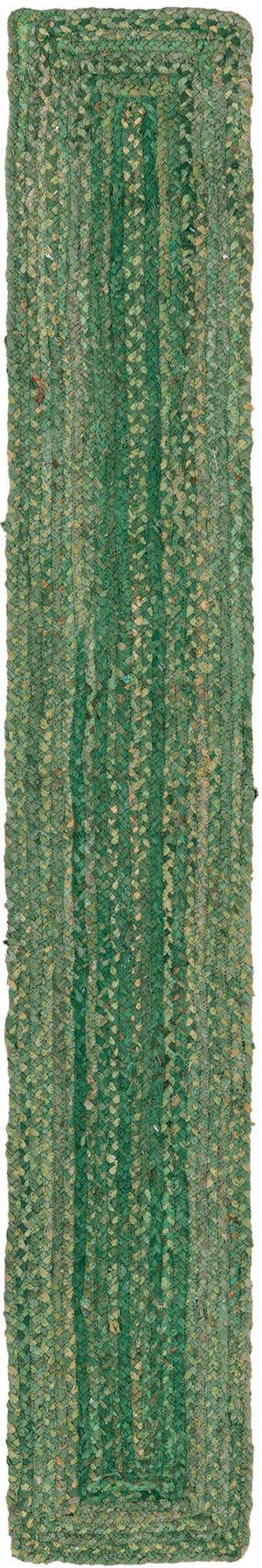 Green 1' 2 x 8' Braided Chindi Table Runner