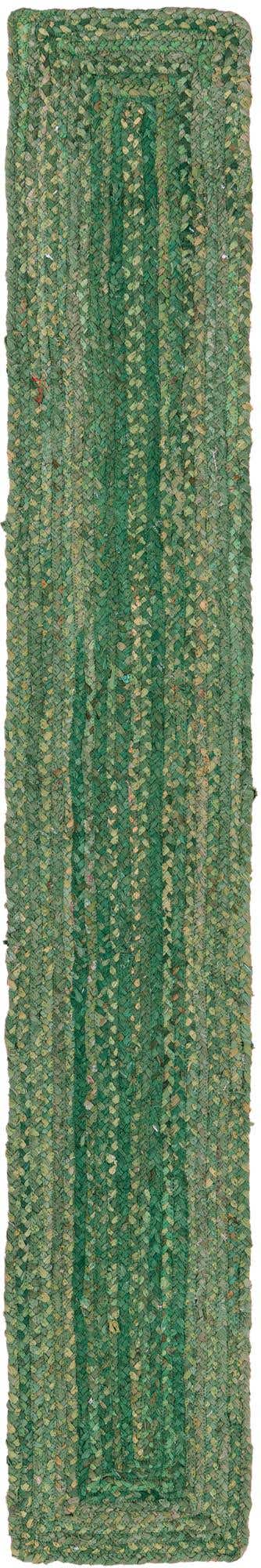 Green 1' 2 x 8' Braided Chindi Table Runner