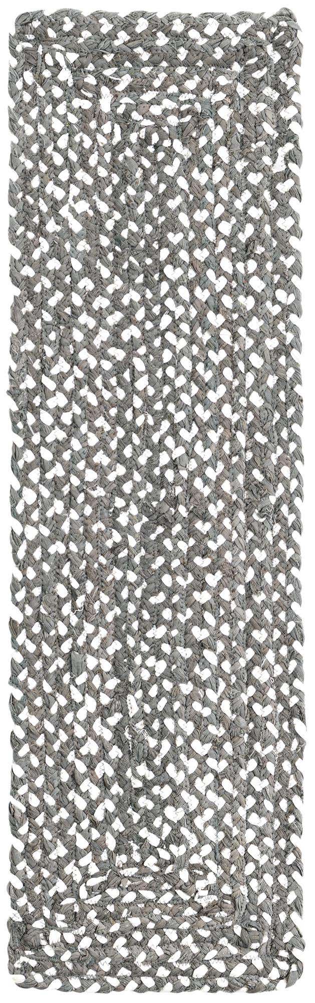 Gray 1' 2 x 4' 1 Braided Chindi Table Runner