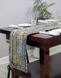 Blue and Natural 1' 2 x 10' Braided Chindi Table Runner