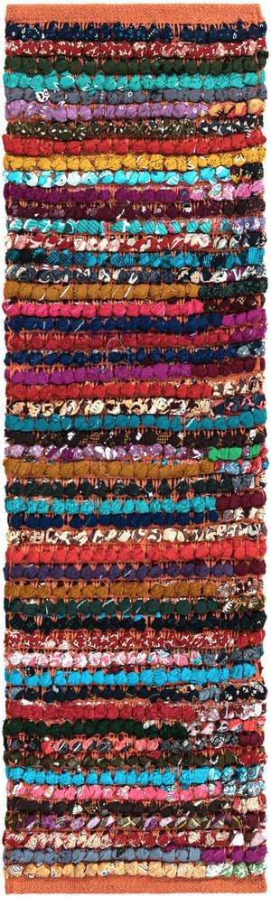 Multicolor 1' 2 x 4' 1 Braided Chindi Table Runner