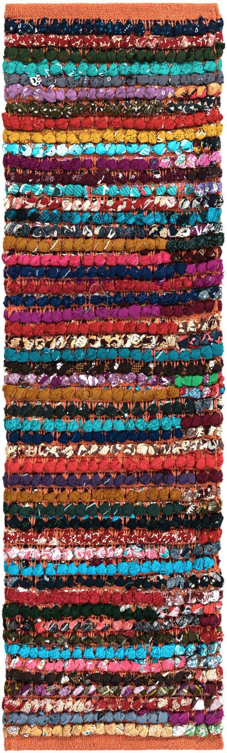 Multicolor 1' 2 x 4' 1 Braided Chindi Table Runner