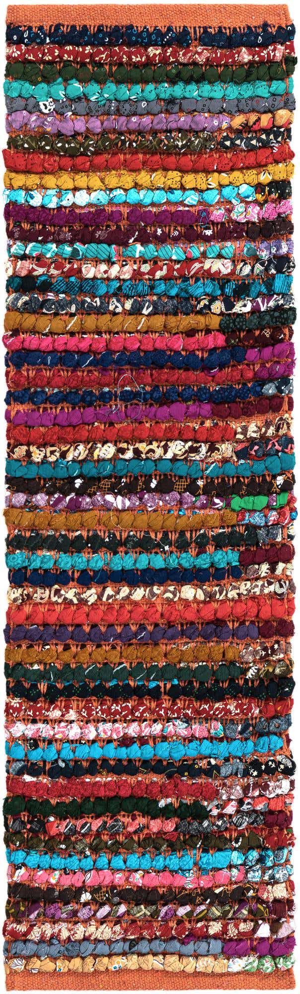 Multicolor 1' 2 x 4' 1 Braided Chindi Table Runner
