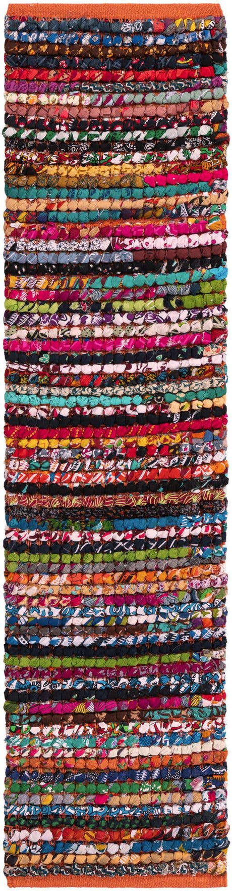 Multicolor 1' 2 x 5' 1 Braided Chindi Table Runner