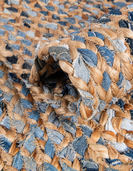 Natural 1' 2 x 4' 1 Braided Chindi Table Runner Area Rug Decorative Dining Room Kitchen All Natural Material Table Cover 100% Cotton Hand Braided Natural Eco-Friendly Boho Style Modern Carpet for Living Rooms Dining Office Dorm for Sale at Rug Engine