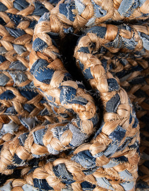 Natural 1' 2 x 10' Braided Chindi Table Runner