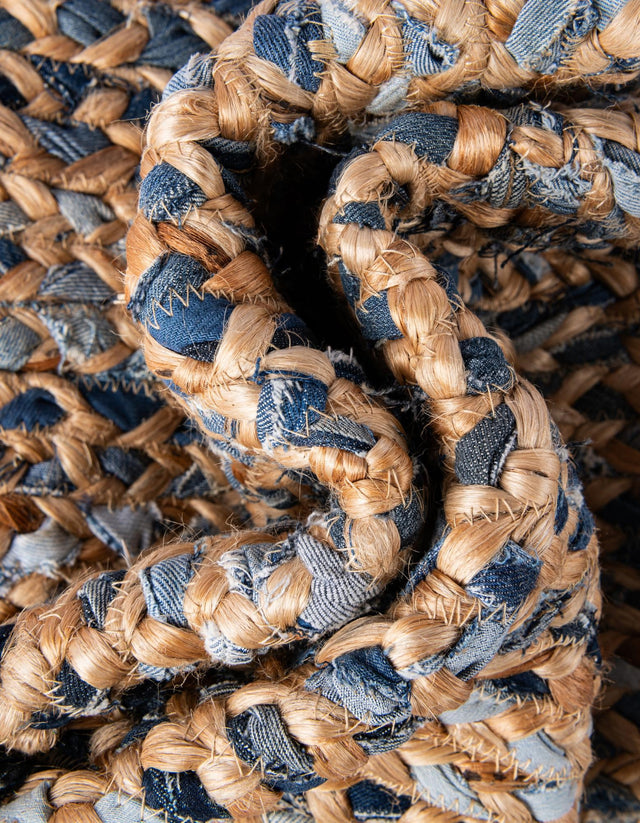 Natural 1' 2 x 10' Braided Chindi Table Runner