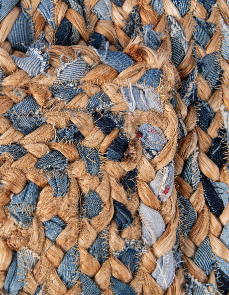 Natural 1' 2 x 4' 1 Braided Chindi Table Runner Area Rug Decorative Dining Room Kitchen All Natural Material Table Cover 100% Cotton Hand Braided Natural Eco-Friendly Boho Style Modern Carpet for Living Rooms Dining Office Dorm for Sale at Rug Engine