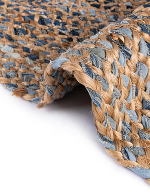 Natural 1' 2 x 8' Braided Chindi Table Runner