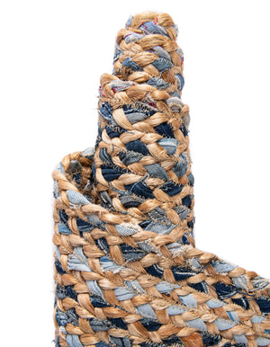 Natural 1' 2 x 10' Braided Chindi Table Runner